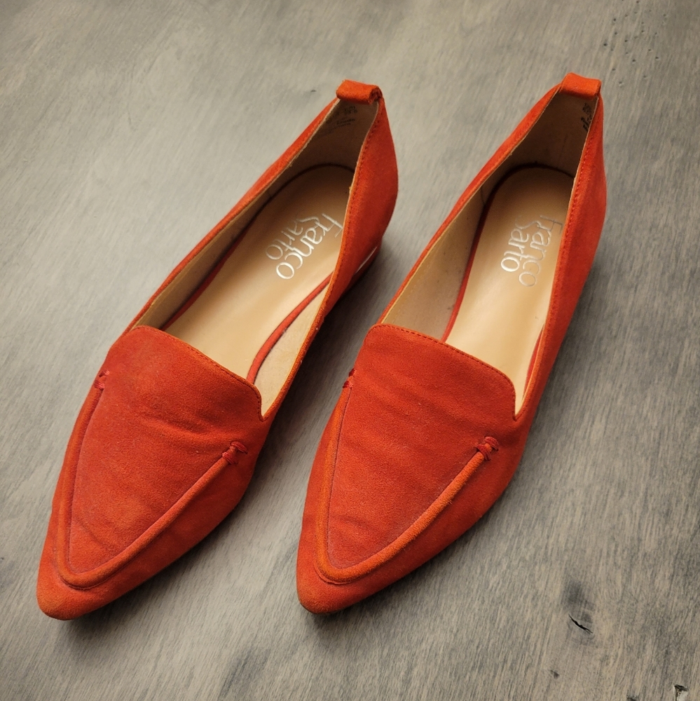Franco Sarto Suede Red Susie loafer
